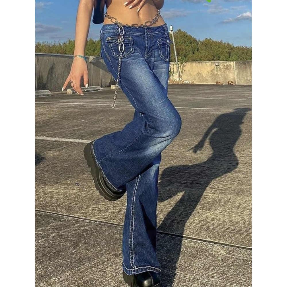 Y2K Women's Jeans Flare Leg Size Med 4-6
